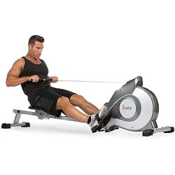 Sunny Health & Fitness Vogatore magnetico, vogatore pieghevole compatto per la casa, super silenzioso e fluido, guida di scorrimento estesa da 136 cm - SF-RW5515