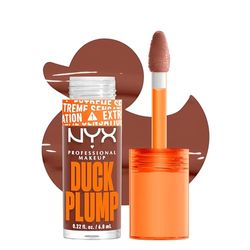 NYX Professional Makeup Gloss Rimpolpante, Altamente Pigmentato, Volume Immediato e Duraturo, Arricchito con Zenzero Piccante, Duck Plump, Tonalità: Mocha Me Crazy, 6,8 ml