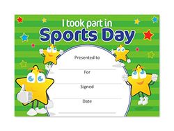 Ik nam deel aan Sports Day Certificates (20 per pack)