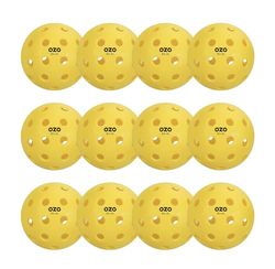OZO Pickleball- RO-40 - Set med 12 utomhusbollar, 40 hål, formsprutning