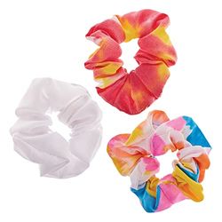 Baker Ross FX650 Diy Scrunchies - Pack of 8, White Hair Bands for Personalising and Decorating