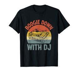 Divertido equipo de DJ de la vieja escuela mesa giratoria vinilo DJs Camiseta
