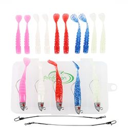 PredaCon 18 Pezzi Set di Esche Artificiali-8 cm/15g, Weedless Shads Unisex Adulto, Meerdere kleuren, Brievenbuspakket