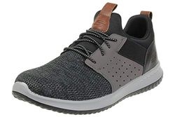 Skechers Delson Camben Trainers herr, Black Gray Mesh W Synthetic, 39.5 EU