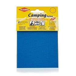 Kleiber Canvas Stil Självhäftande Vattentät Nylon Reparation 2 lappar (10 cm x 12 cm vardera) - Ljusblå/azurblå