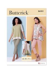 BUTTERICK B6981A Misses' Tops by Katherine Tilton A (XS-S-M-L-XL-XXL)
