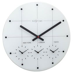 NeXtime Wall Clock, verre, White, One Size