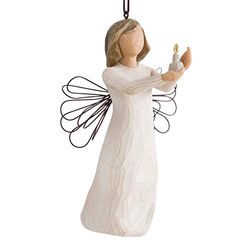 Willow Tree Figura para pendurar anjo com vela com motivos de Natal, Enesco
