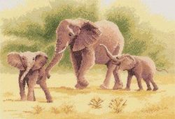 Kit de point de croix compté Éléphants (A)