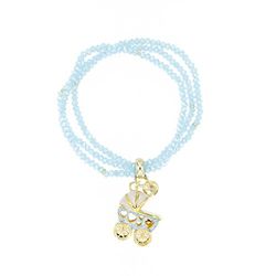 Le Carose BEBESTO5 damesarmband sieraden My Bebe Trendy, M, Brons, Synthetische aquamarijn