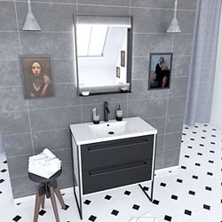 Aurlane PACM022 Structura P022 badkamerkast, zwart/wit