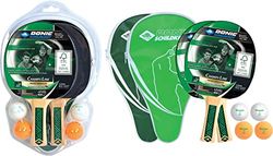 Donic-sköldpadda bordtennis-set Champs Line 400, 2 pluntor, 4 bollar i bra 1 x kvalitet, 2 klubbfodral, i blistret, bra fritidskvalitet, stor utrustning för 2 spelare, 788498
