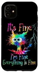 Carcasa para iPhone 11 Funny Black Cat It's Fine I'm Fine Everything is Fine