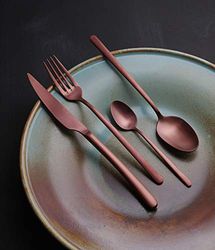 Fine Dine 764992 Amarone 18/10 Chromium-Nickel Steel Bronze Cake Fork,