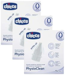 Chicco Recharges Soft pour Aspirateur Nasal Soft and Easy Physioclean x10, 0 mois + (Lot de 3)