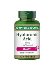 Nature's Bounty Hyaluronic Acid 20 mg with Vitamin C Capsules - Pack of 30 Capsules - Supports Collagen Formation and Skin Structure - Antioxidant Support Against Free Radicals (Pack of 1)