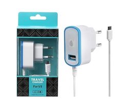 Watio Wave Chargeur réseau - Chargeur Micro USB avec Prise USB, 2,1 A de Puissance, Couleur Bleue, idéal pour Charger Plusieurs appareils de manière Efficace.