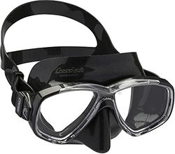 Cressi Perla, Adulto Pequeño Volumen Interior de Silicona máscara de Buceo, Snorkeling Italiano Calidad Desde 1946, Negro/Negro