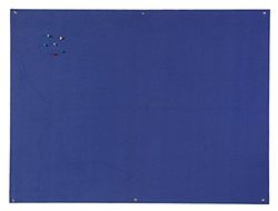 Bi-Office Notice Board Fire Retardant, Blue Felt, Unframed, 120 x 90 cm