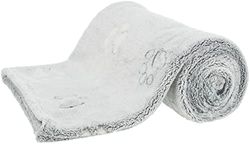 Coperta Nando in morbido pile, 150 × 100 cm, grigio chiaro