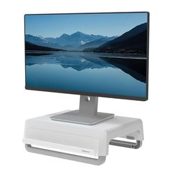 Fellowes Support moniteur pour bureau - Breyta Support de moniteur 100% recyclable pour la maison et le bureau - Support écran ergonomique avec 3 réglages en hauteur - blanc