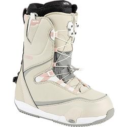 Nitro Snowboards Cave TLS Step On All Mountain Freestyle Freeride Sistema de Cordones Rápidos Barco de Snowboard, Mujer, Arena Rosa, 25.5