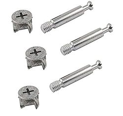 Bulk Hardware BH06023 Flat Pack Furniture cabinet Cam bullone dado di bloccaggio vite di fissaggio (15 mm x 11.7 mm) e tasselli (M6 x 42 mm), set da 10 pezzi