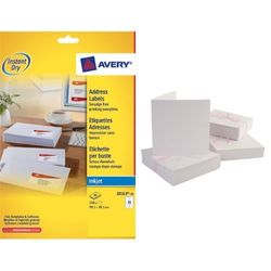 Avery J8163-10 White Inkjet Printer Address Labels and Anita's Square Card and Envelope, Pack of 100, White