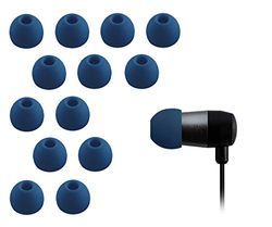 Xcessor 7 paar (set van 14 stuks) siliconen vervangende oordopjes voor de meeste in-ear hoofdtelefoons/oordopjes. Medium maat (M). Donkerblauw