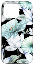 Lotus flower,water lily flower,dragonfly art Case for iPhone 16 Pro