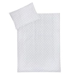 Julius Zöllner Ropa de Cama Infantil 100% algodón, estándar 100 de Oeko-Tex, Fabricada en Alemania, tamaño 100 x 135 + 40 x 60 cm, Estrellas Grises