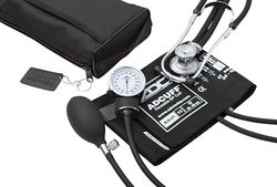 ADC Pro's Combo II SR Set Sfigmomanometro aneroide tascabile per adulti/Stetoscopio con Prosphyg 768 Sfigmomanometro per pressione arteriosa e, colore nero