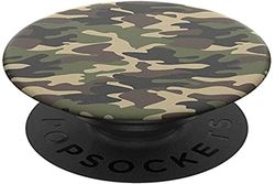 PopSockets PopGrip - Supporto e Impugnatura per Telefoni Cellulari e Tablet con un Top Intercambiabile - Woodland Camo