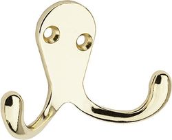 National Hardware Zinc Ganchos de Ropa Doble en Latón