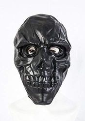 De Rubber Plantation TM 619219291552 Latex Masker Fancy Jurk Halloween Schedel Joker Skeleton Horror Kostuum Accessoire, Unisex-Volwassene, Zwart, Een Maat