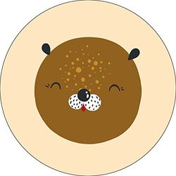 Bonateks, Runt digitalt tryckt musmatta, halkfri undersida, för kontor och hem, diameter: 22 cm