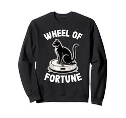 Wheel Of Fortune Cat On Robot Vacuum Cleaner Cat Sweatshirt