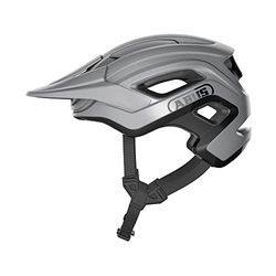 Abus, Casco da MTB ABUS CliffHanger, casco da bici per percorsi impegnativi, con ampie aperture di ventilazione e fibbie TriVider, per uomo e donna, argento, taglia S