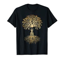 Árbol de la vida con mujer Yoga T-Shirt Chakra Haka Yoga Camiseta