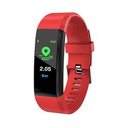 ID115 Plus kleurendisplay, smart-ring, stappenteller, Bluetooth, sms-herinnering, waterdicht, bijna compatibel met alle smartphones (rood)