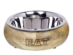 Nobby Roestvrijstalen kom EAT met houten ring 1,50 l, 23 cm