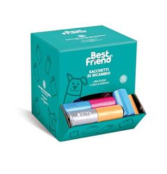 Best Friend - 1600 Sacchetti Cacca Cane Ultra Resistenti, a Prova di Fuoriuscita (80 Rotoli da 20 sacchetti). Bustine colorate per escrementi non profumate 27 x 30 cm.