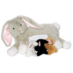 Manhattan Toy Nursing Nola Nurturing Rabbit gosedjur med plysch babykaniner