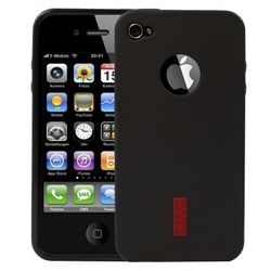 BestDealUK 4 G Series in TPU Nera Custodia in Silicone per & con Pellicola di Protezione per iPhone 4 G