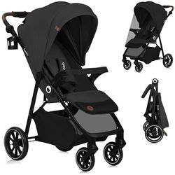 LIONELO EMMA ONE Buggy upp till 22 kg från 6 m till 4 år, vridbar 360 hjul, full fjädring, enhändig, hopfällbart justerbart ryggstöd och fotstöd, XXL-skydd UPF50+