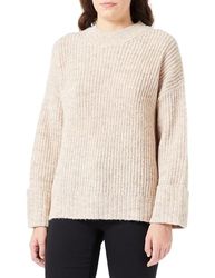 JACK & JONES Women's Jxellinora Crew Neck Knit Jumper, White, L