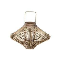 DKD Home Decor Bougeoir en Verre Marron Bambou (41 x 41 x 37 cm) (Référence : S3026322)