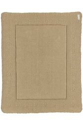 Meyco Baby Romantic Flower box inleg (zacht en veilig materiaal, dubbelzijdig ontwerp, buitenkant 100% katoen, achterkant 100% fluweel, afmetingen: 77 x 97 cm), taupe