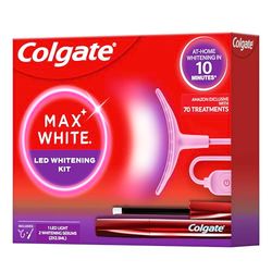 COLGATE - Kit blancheur LED Max White Ultimate | blanchiment en 10 minutes* | élimine jusqu'à 20 ans de taches* | appareil de blanchiment à LED souple | sérum blancheur avec nouvel applicateur précis
