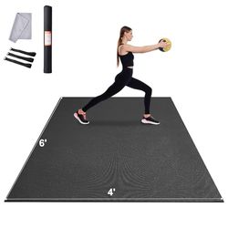 VEVOR Oefenmat, antislip hoogwaardige yogamat, trainingsmat met hoge dichtheid, voor dames en heren, fitness- en trainingsmat met tas en draagriem, voor alle soorten thuisyoga, pilatus en